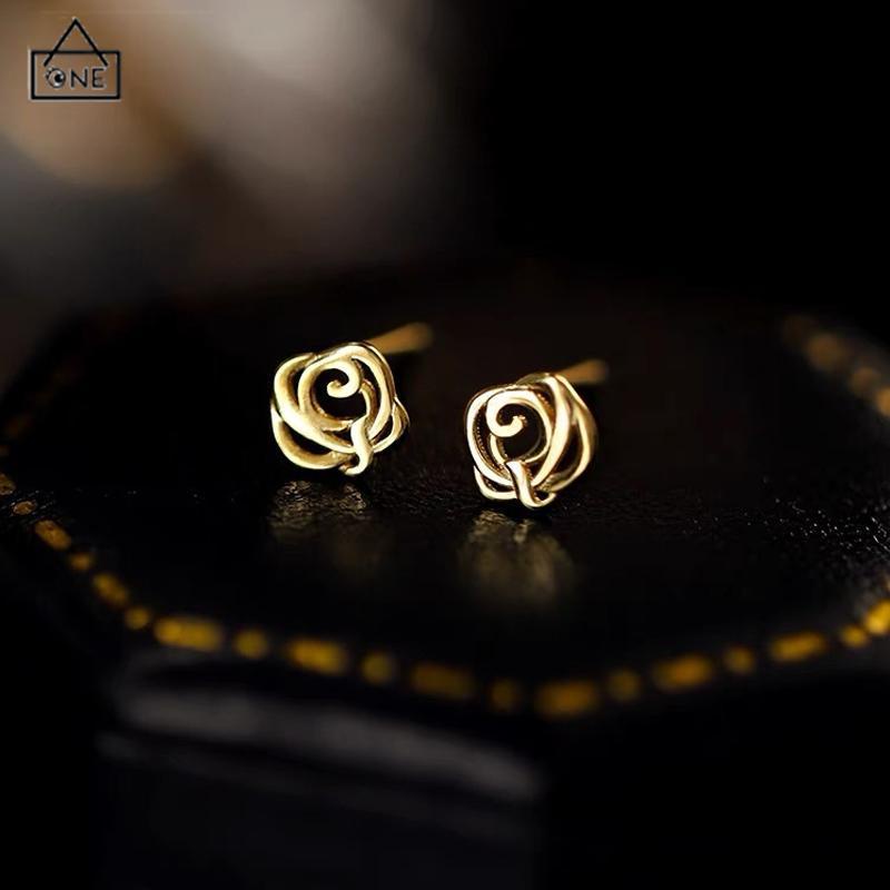 COD❤️Anting Mawar Perak 925 Indah Wanita Musim Panas Anting Anting Perancis Elegan-A.one