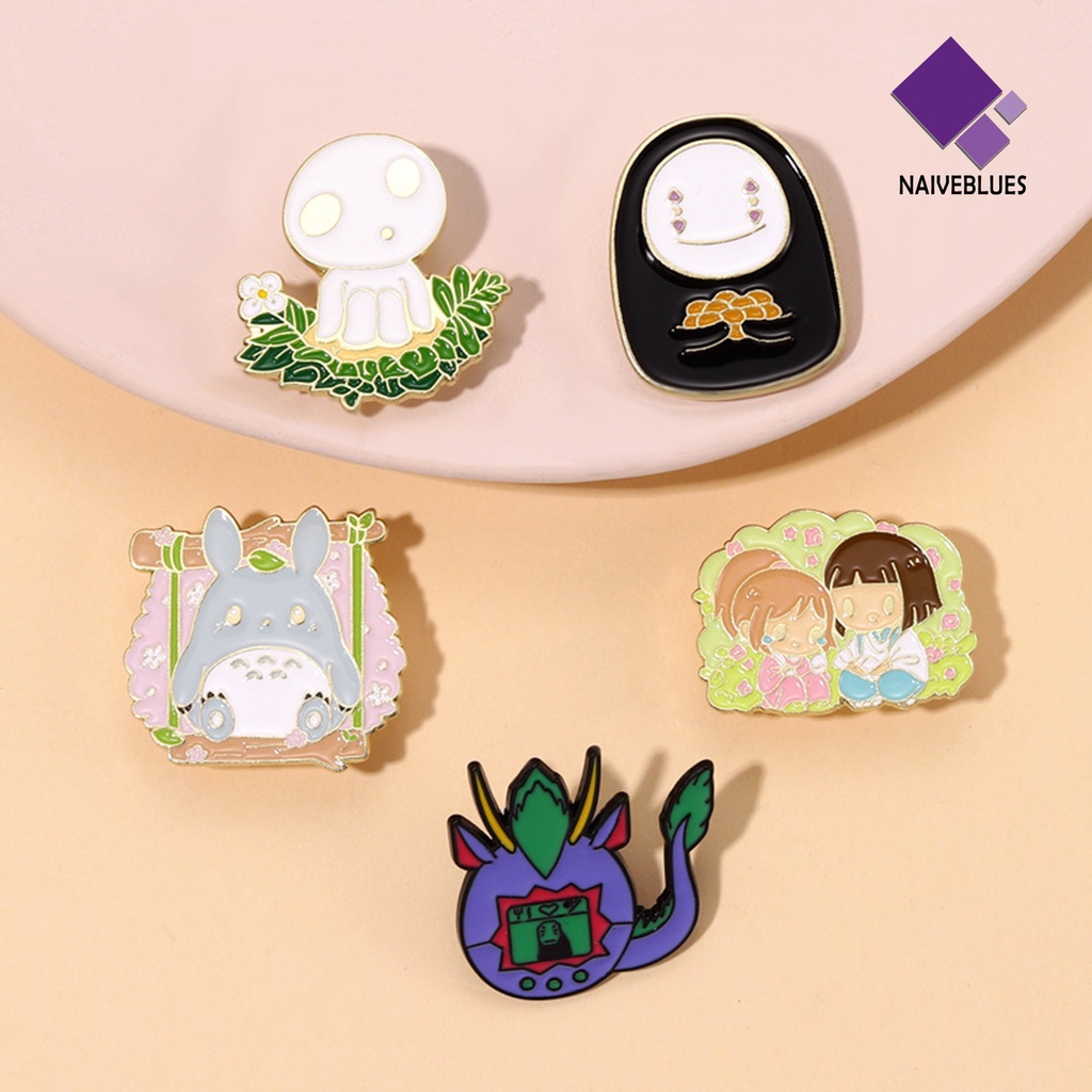 &lt; Naiveblues &gt; Bros Pin Stoving Varnish Anime Aksesori Geometris Tas Mudah-Cocok Kartun Lucu Bros Lencana