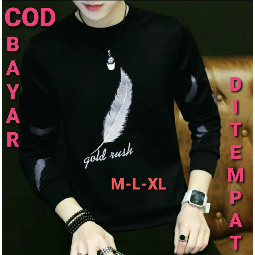 COD/DS2/M-L-XL KAOS PRIA LENGAN PANJANG AGUS THAMRUS  BAHAN BABYTERRY ADEM 5 WARNA