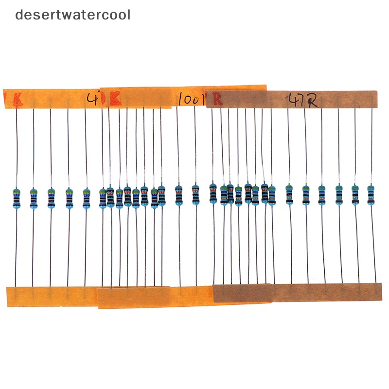 Deid 300pcs 30nilai Setiap Nilai Metal Film Resistor Pack1/4W Resistor Aneka Kit Martijn