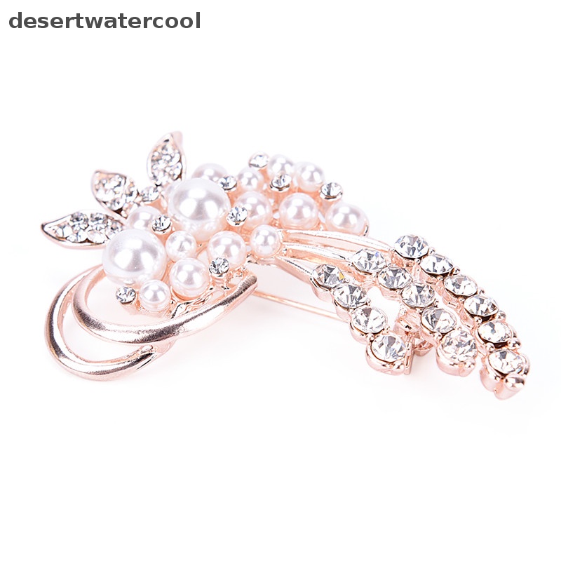 Deid Fashion Vintage Bros Pin Berlian Imitasi Mutiara Bunga Bros Aksesoris Pernikahan Martijn