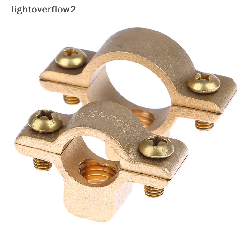 [lightoverflow2] Fit 15 22 28 35 40mm OD Tabung Kuningan M10 Pipe Clamp Penyangga Gantungan Tetap [ID]