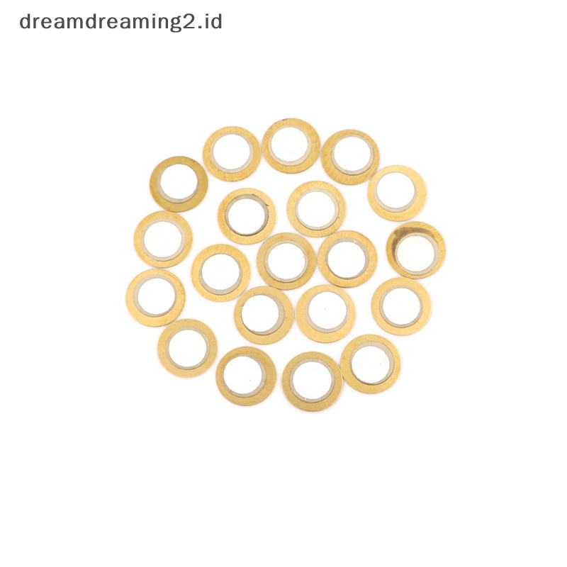 (drea) 20pcs 20mm Elemen Piezo Sounder Sensor Trigger Drum Disc 6.5KHZ Tembaga//