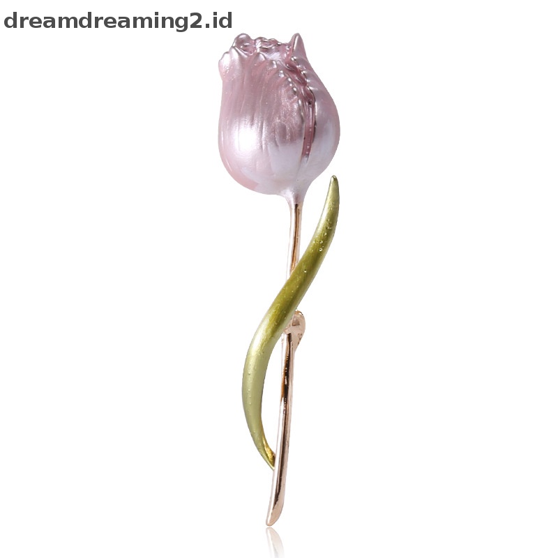 (drea) Bros Tulip Enamel Baru Untuk Wanita Bunga Pernikahan Pesta Kantor Bros Pin Hadiah//