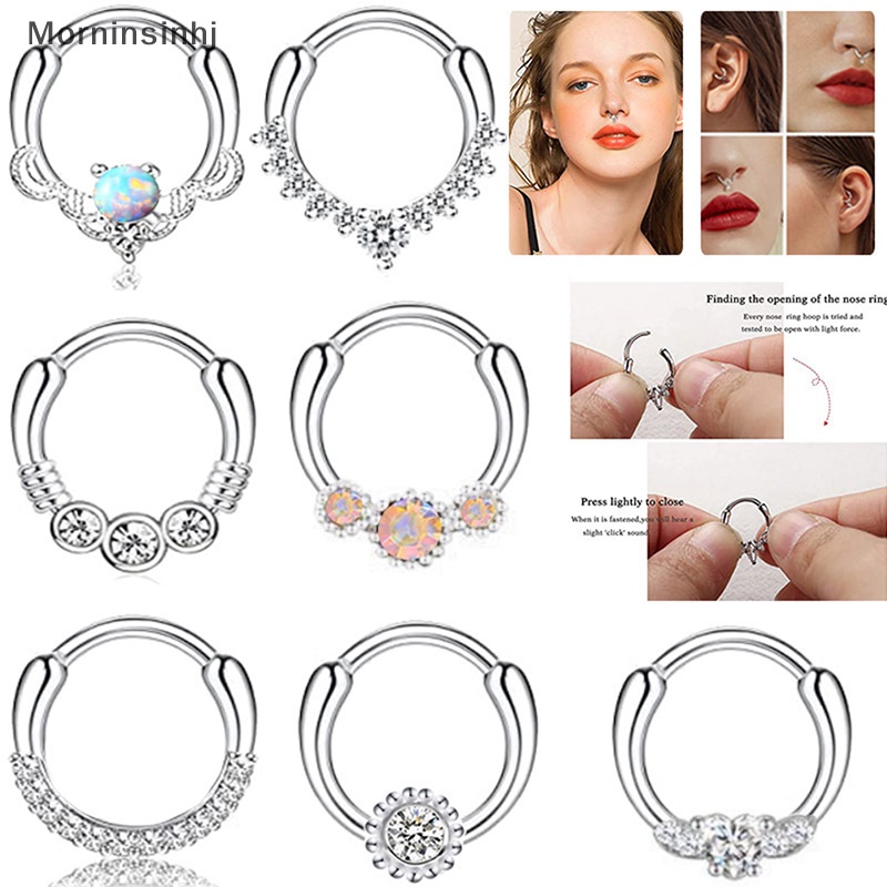Mornin 1PC Bibir Cincin Hidung Berlubang Untuk Wanita Dan Pria Anting Berbentuk Bunga Anting Spiral Anting Berlubang Perhiasan Tubuh id