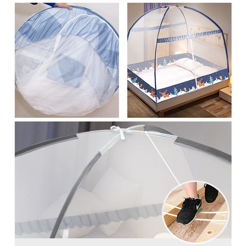 Kelambu Lipat Kelambu Tempat Tidur Dewasa Portable Mosquito Net for Bed Anti Nyamuk Kelambu Pelajar Kelambu Tenda Kelambu Tidur Jumbo 180 x 200cm