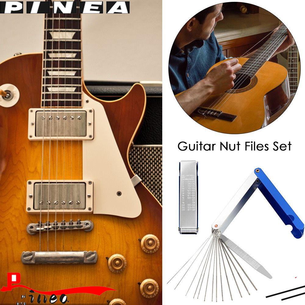 Kikir Mur Gitar Nanas Set Aksesoris Gitar Praktis Instrumen Senar Slotting File Kits