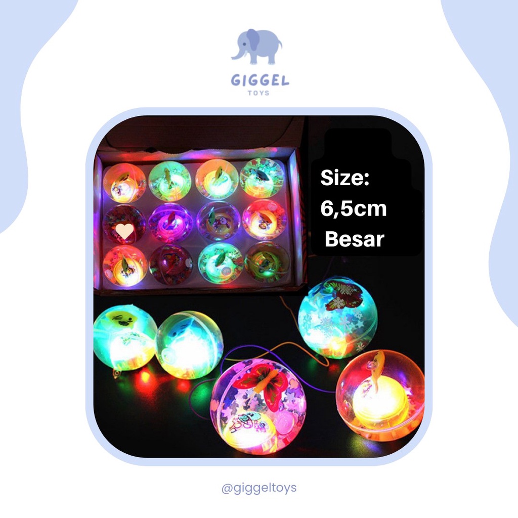 [ Giggel ] Bekel Lampu LED / Bola Karet LED Nyala / Flashing Ball