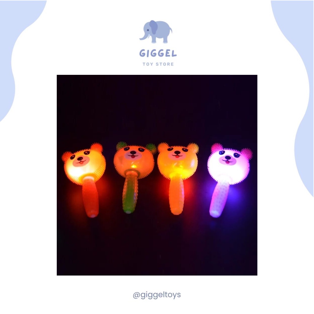 [ Giggel ] Mainan Anak Musik Rubber Stick Rattle Toys Boneka Ada Lampu dan Bunyi