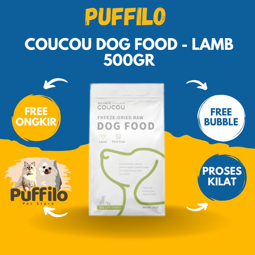 Makanan Anjing Coucou Dog Food Beef &amp; Lamb Freshpack 500Gr