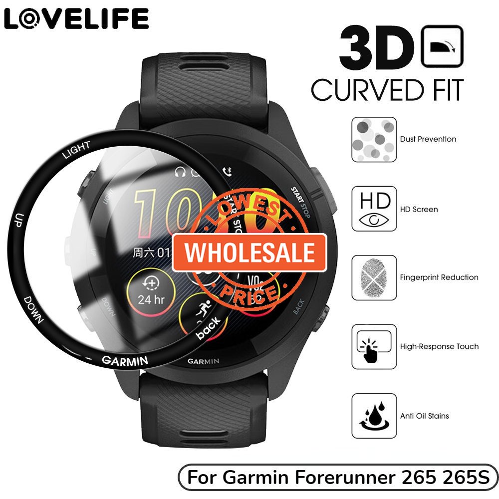 GARMIN [Harga Grosir] Film Pelindung Anti Gores Lentur High Quality Anti-fingerprint Composite Film Full Coverage HD Clear Film 20D PMMA Watch Pelindung Layar Untuk Garmin265