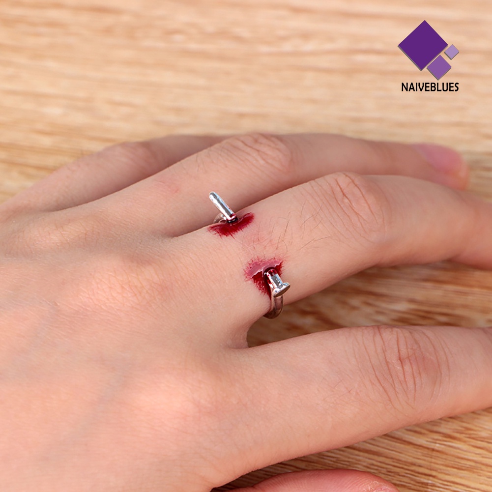 < Naiveblues > Kreatif Unisex Kuku Yang Dapat Disesuaikan Mengerikan Cincin Jari Pesta Halloween