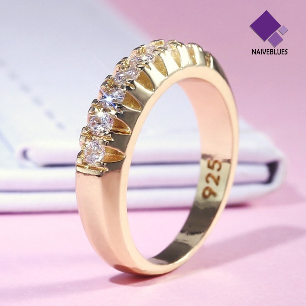 &lt; Naiveblues &gt; Perhiasan Fashion Wanita Kreatif Jari Dekorasi Alloy Baris Tunggal Cincin Untuk