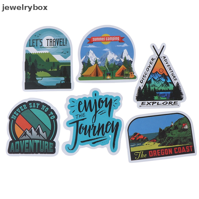 [jewelrybox] 50pcs Camping Landscape Sticker Outdoor Adventure Koper Laptop Gitar Stiker Butik