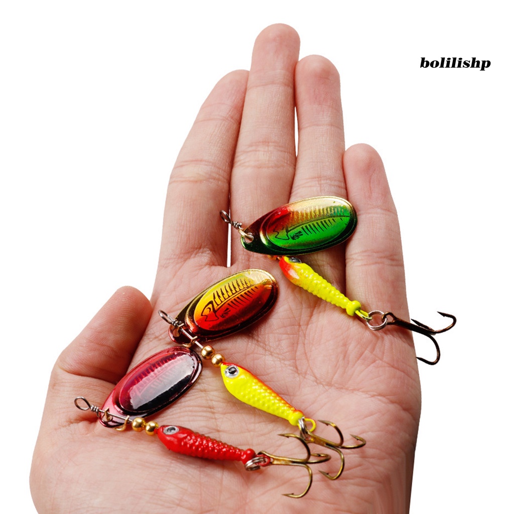 Bo-9g/7cm Umpan Pancing Bentuk Hidup Tahan Air Rotary Payet Treble Hook Reusable Angling Stainless Tajam Hook Spinner Umpan Perlengkapan Memancing