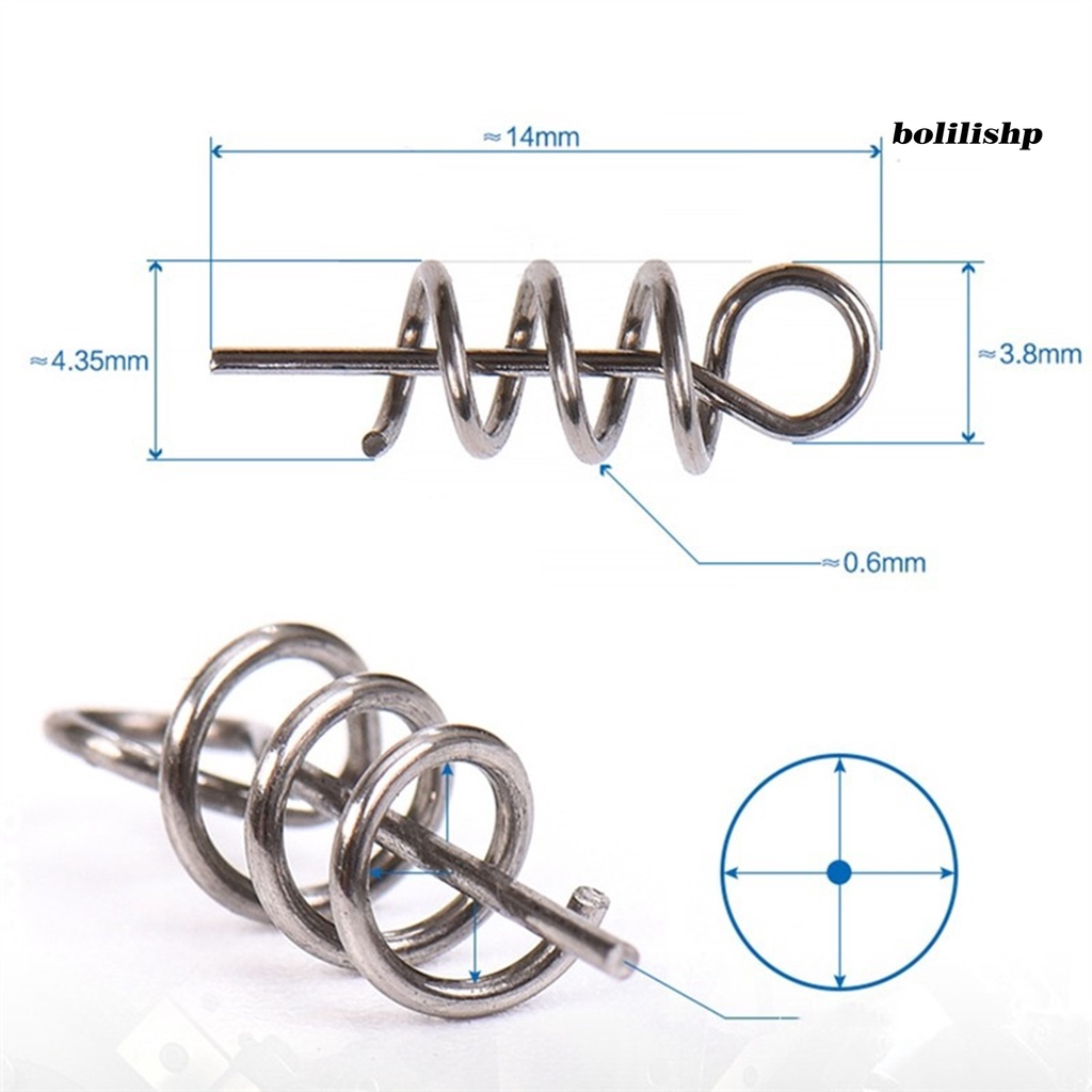 Bo-50pcs Umpan Lock Pin Stainless Steel Umpan Lembut Memancing Tackle Aksesoris Lure Spring Pins Memancing Luar Ruangan