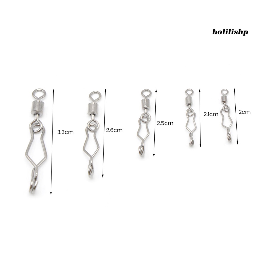 Bo-30pcs Memancing Putar Anti-Simpul Kecepatan Tinggi 8 Angka Kuat Menarik Kekuatan 8-ring Fishhook Snap Konektor Memancing Luar Ruangan