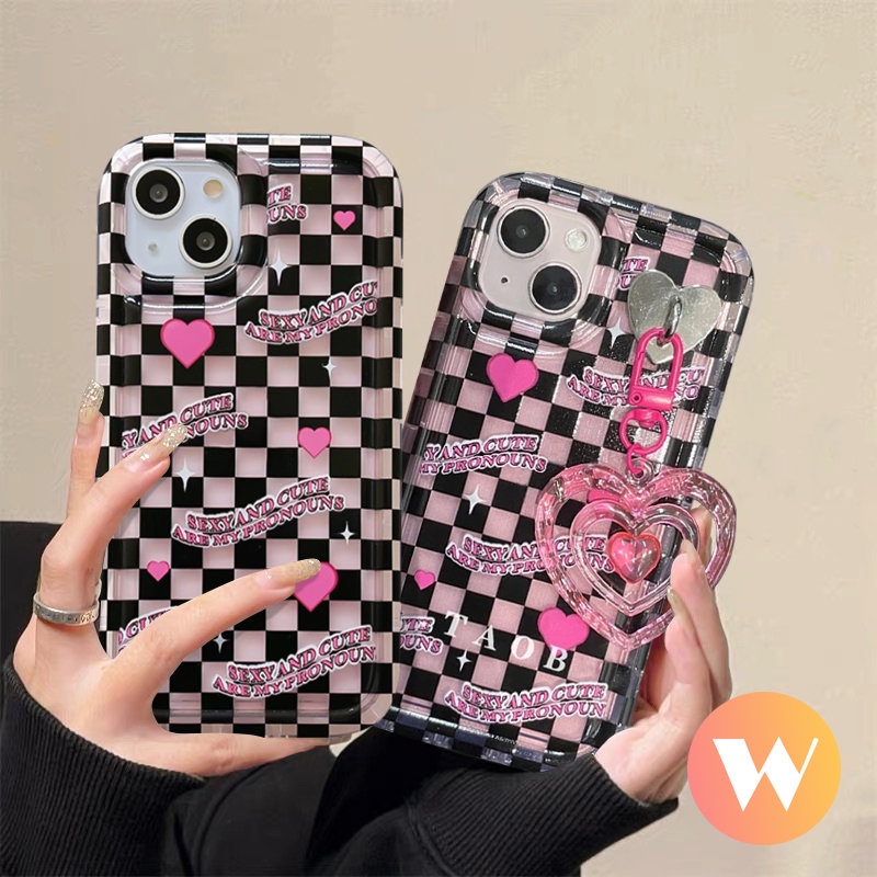 Case Liontin Cinta Hati 3D Untuk Redmi 9C 9T 12C 10 10A A1 9 10C 9A 9C NFC Poco F4 Redmi 11 10 11s 8 10s 9catatan11 Note10s Kotak-Kotak Pola Tidak Teratur Lembut Shockproof Airbag Cover