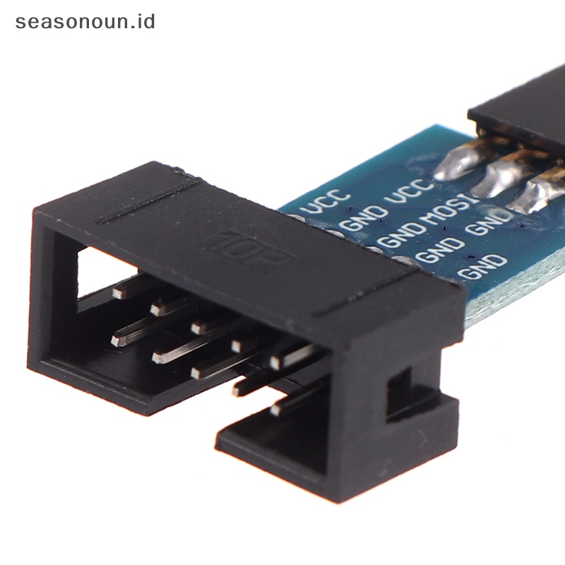 Seasonoun 1Pc Papan Adapter 10Pin Ke 6Pin Untuk Konverter Antarmuka AVRISP USBASP STK500.