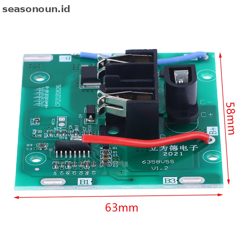 Seasonoun 5s Bms 21V 20A Li-Ion Lithium Pack 3.7v PCBA 2Mos Bor Listrik Tangan Aksesoris.