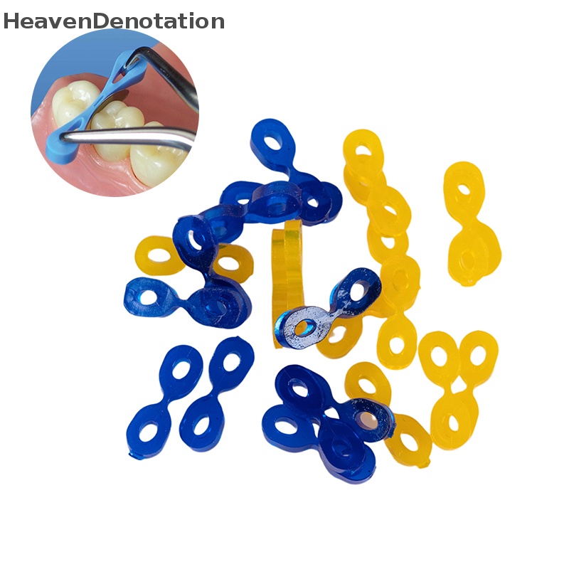 [HeavenDenotation] 60pcs/kotak Pemisah Gigi Wedge Interdental Karet Elastis Memperbaiki Wedges Matrix Sectional Contoured Matrices ry Aksesoris HDV