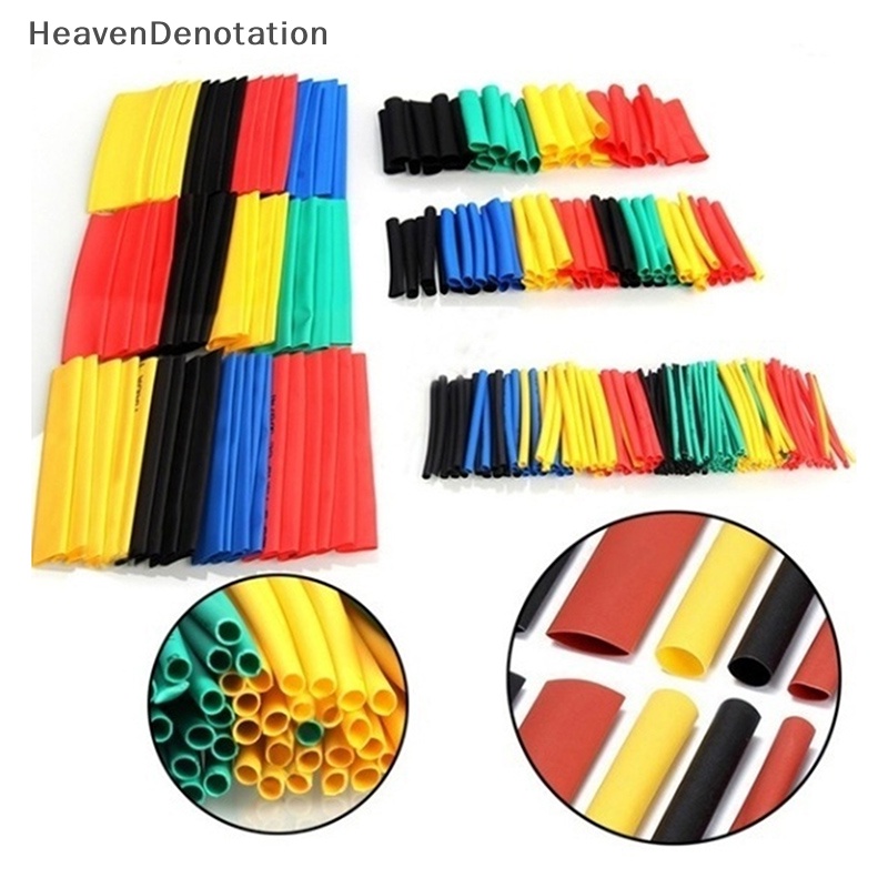 [HeavenDenotation] 530pcs 2: 1polyolefin Heat Shrink Tubing Tube Sleeving Wrap Kabel Kawat Set Alat HDV