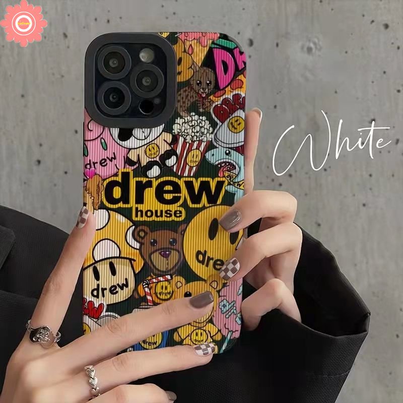 Kartun Casing Smiley Face Lucu Kompatibel Untuk iPhone 7Plus XR 11 14 12 13 Pro MAX 8Plus 78 Plus X XS MAX Tekstur Kulit Mewah Hewan Lucu Beruang Silicon Lembut Shockproof Case