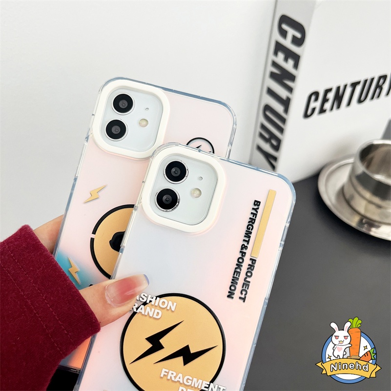 IPHONE Casing Kompatibel Untuk Iphone14 13 12 11 Pro Max X Xr Xs Max8 7 Plus SE 2020 Kualitas Tinggi Gradiasi Laser Akrilik Casing Ponsel Bening Shockproof Bumper Soft Case Full Cover Pelindung