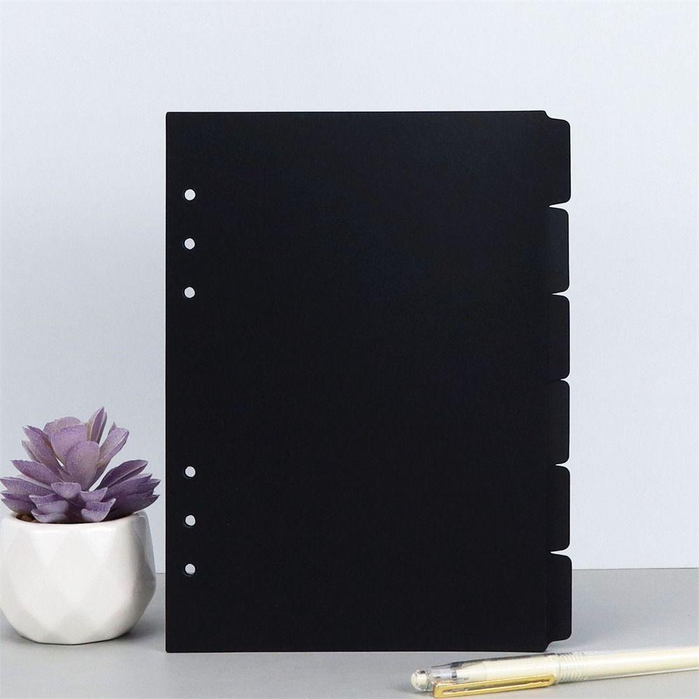 Augustina Index Divider Notebook Aksesoris Alat Tulis Inner Paper Planner Hitam A5 A6 A7 Binder Index Separator