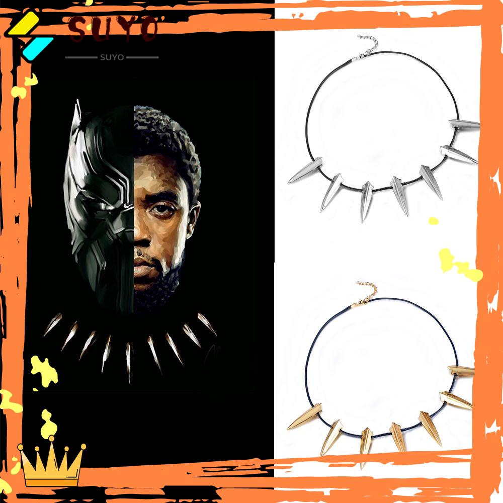 Suyo Wolves Bentuk Taring Kalung Fashion Perhiasan Punk Film Sekitarnya Gothic Alloy Hip Hop Black Panther