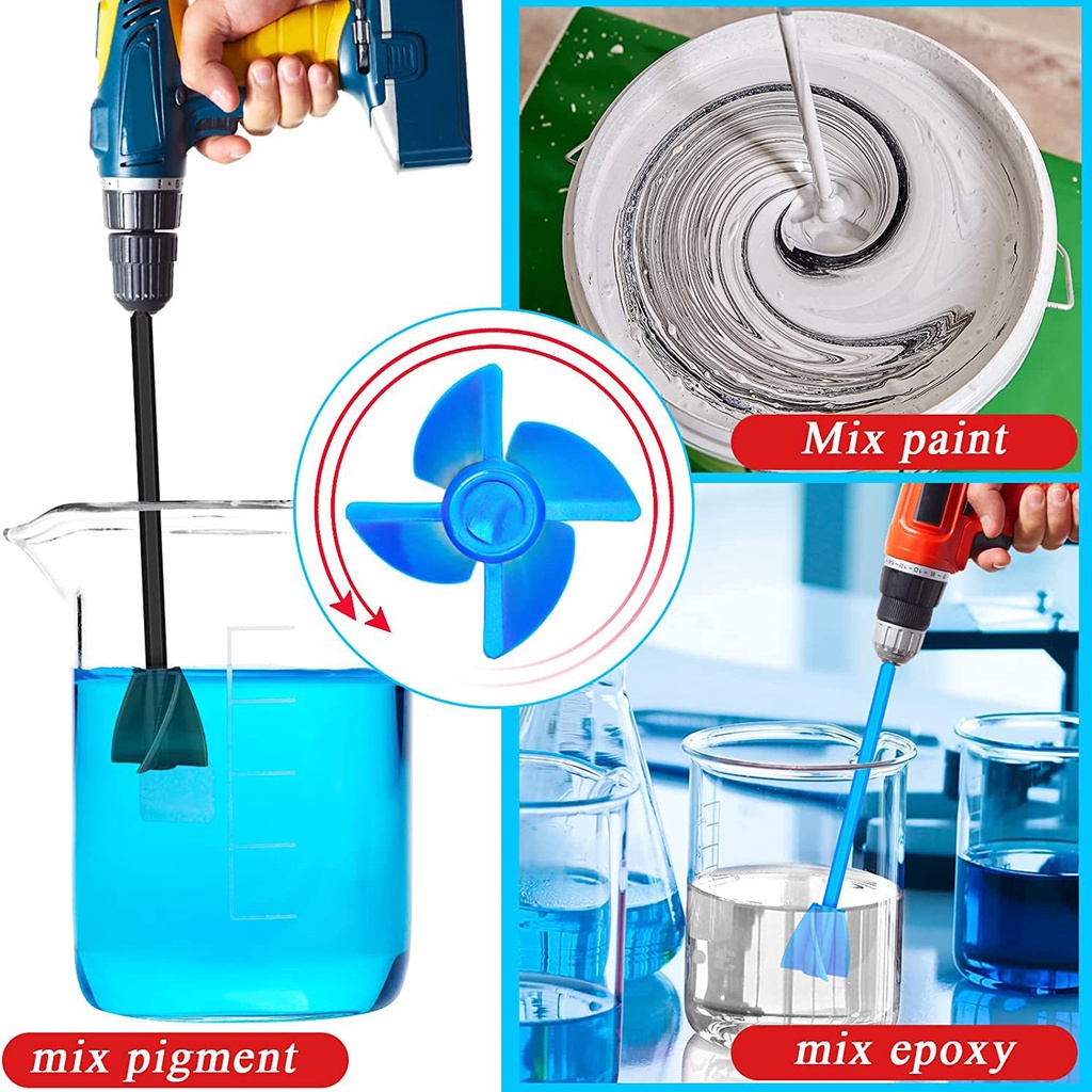 Epoxy Resin Stirring Paddle/Kepala Pengganti Aksesori Mixer Elektrik/Batang Pengaduk Cat Plastik Untuk Cairan &amp; Pigmen Campuran/Alat Membuat Perhiasan DIY