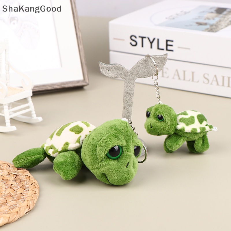 Selip7/10 cm Turtle Plush Stuffed Doll Lembut Mewah Mainan Gantungan Kunci Tas Liontin Anak Hadiah SKK