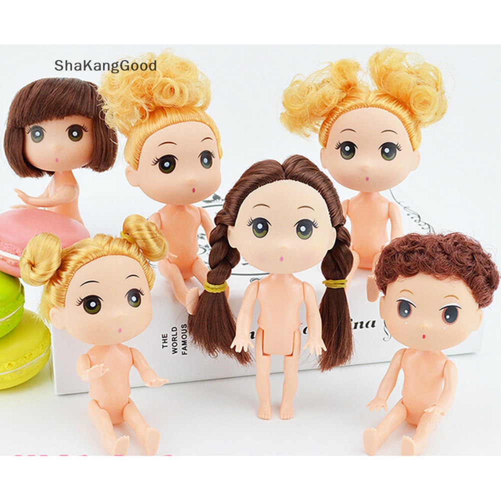 Boneka Mini SKID 18cm Dengan Rambut Keemasan Coklat Dekorasi Kue Boneka Ddung Lucu Mainan Anak SKK