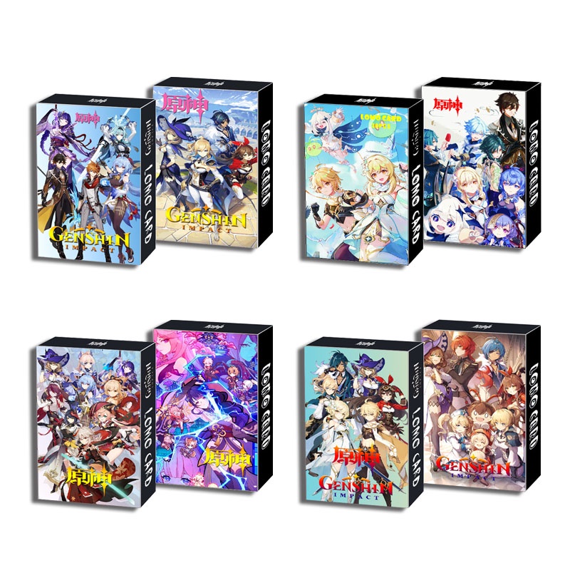 30pcs /box Game GenShin LOMO Card Aether Lumine Traveller Karakter Papan Pola Foto Main Game Card Mainan Collections