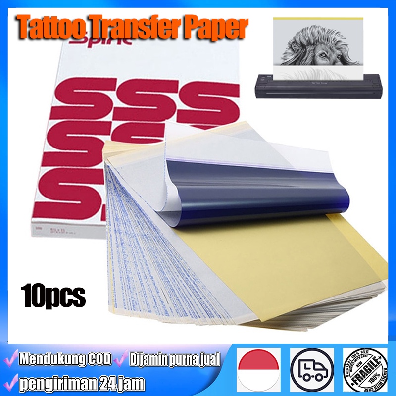 10Pcs Kertas Termal Paper Tattoo A4 Kertas Tato Kertas Karbon Tatto Kertas Transfer Tatto Carbon The
