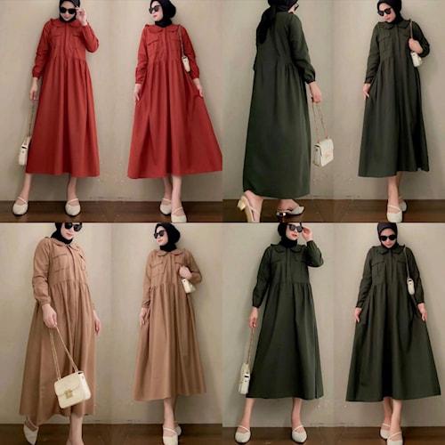 FASHION MUSLIM WANITA HASPI DRESS GAMIS DRESS WANITA KEKINIAN TERBARU RB29 - EVR - FIX