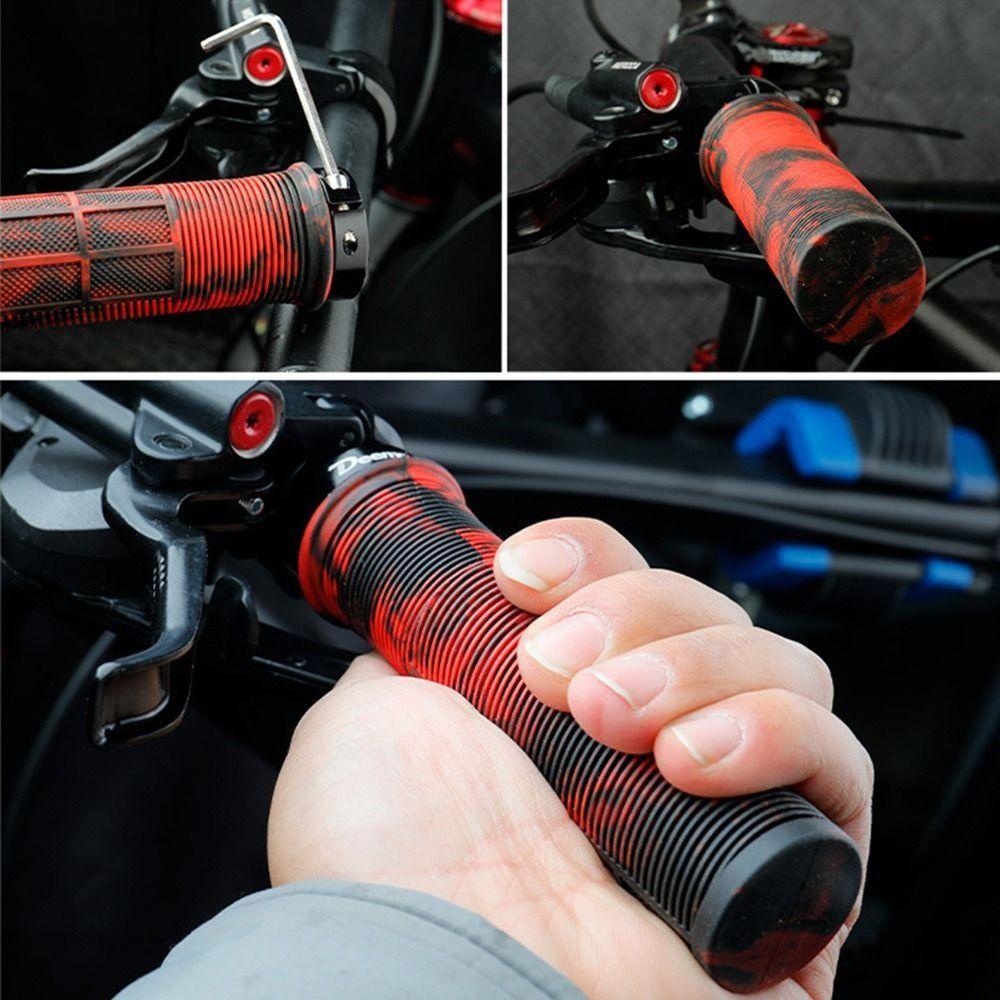 R-FLOWER Pegangan Sepeda Bar Grip Peralatan Sepeda Non-slip Olahraga Luar Ruangan Cincin Kunci Aluminium