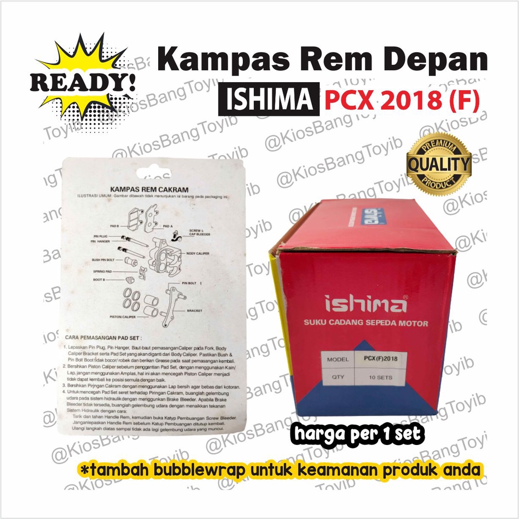 Kampas Rem Depan/Discpad Honda PCX 2018 (F) (-Ishima)