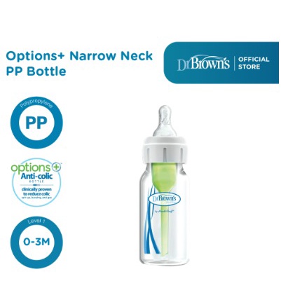 Dr.Brown's 2oz / 4oz / 8oz PP Narrow Neck &quot;Options+&quot; Baby bottle / Botol Susu Bayi