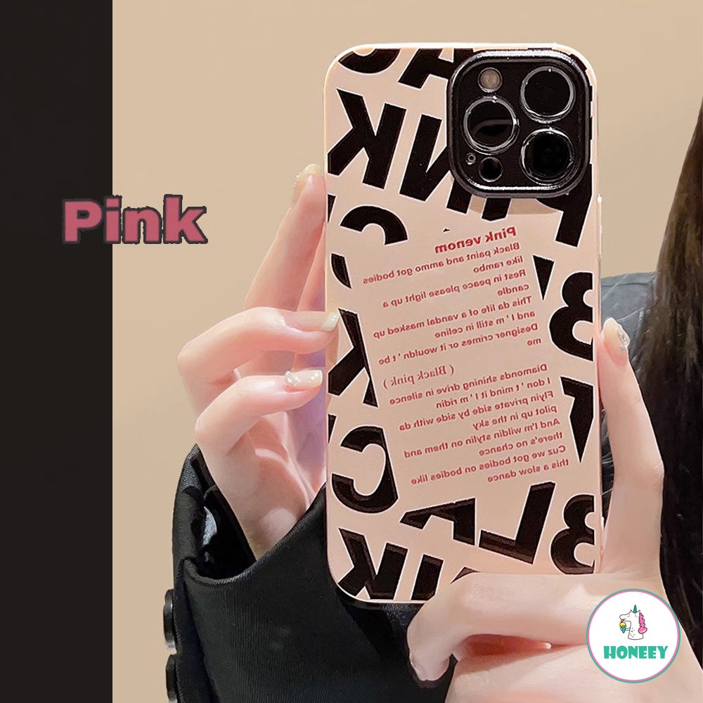 IPHONE Vintage Pink Venom Huruf Fashion Pop Cewek Ponsel Case Untuk Iphone14 13 12 11 Pro Max14 Plus Case Lucu Shockproof Soft Cover