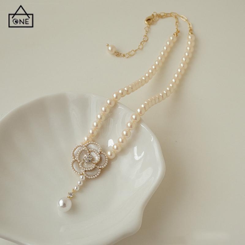 COD❤️Kalung Liontin Camellia Untuk Wanita Gaya Korea Fashion Accessories-A.one