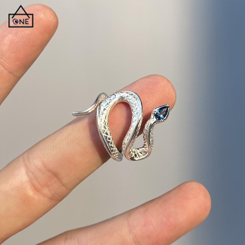 COD❤️Cincin Snake Ornament Punk Gaya Bentuk Untuk Ring Fashion-A.one