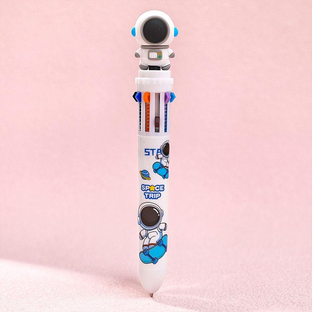 Mxbeauty Pulpen Warna-Warni Tahan Lama Kawaii Astronot Sekolah Kantor Multifungsi Tulisan Penandatanganan Lukisan Bolpoin