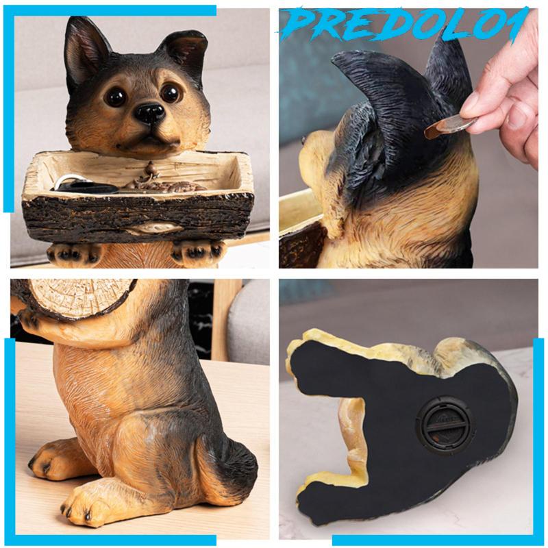 [Predolo1] Patung Anjing Dengan Nampan Puppy Figurine Storage Untuk Kamar Tidur Rak Buku Restoran
