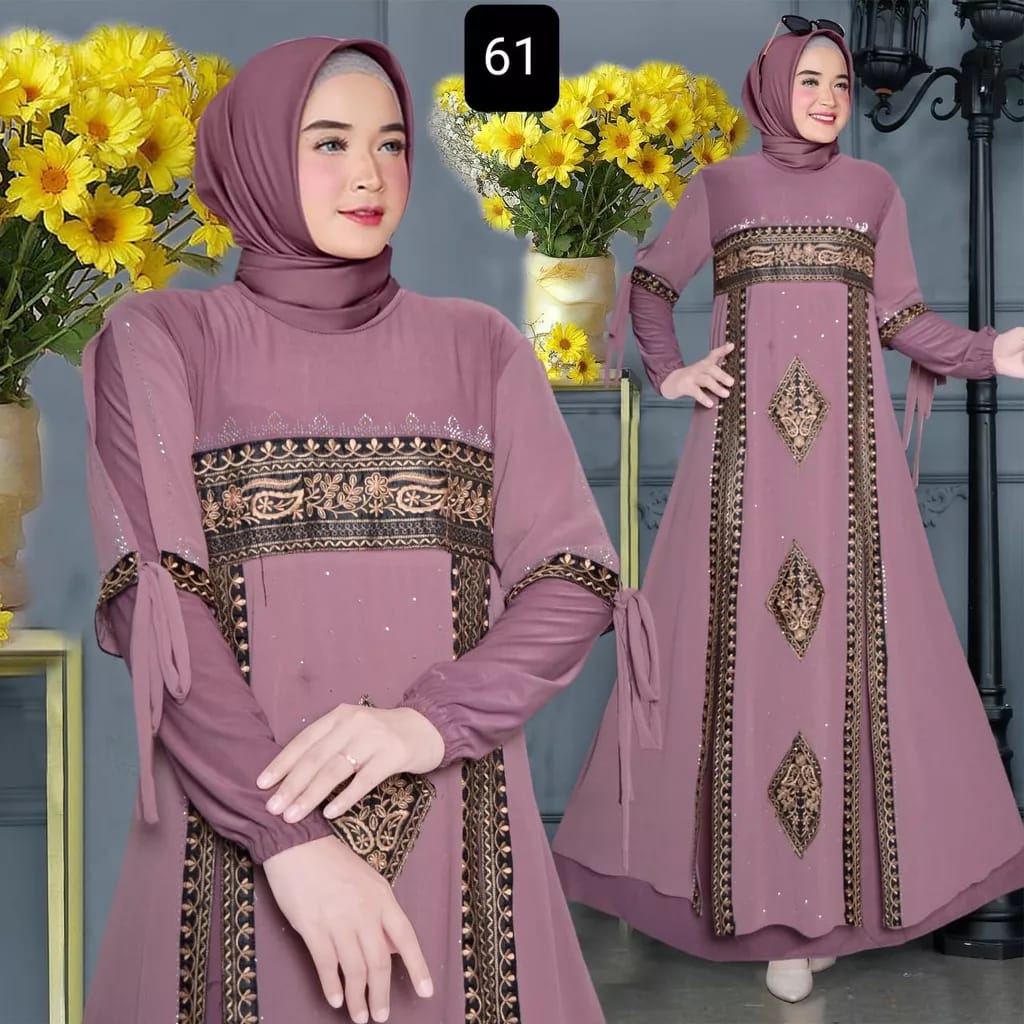 Abiyyuco TA9024 | Gamis Abaya Turkey Terbaru 2023, Turki Mewah, Turkiy Full Payet