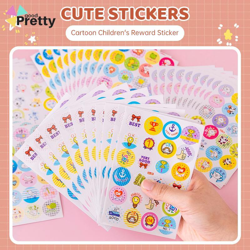 Cartoon Reward Stickers Animals Praise Label Stationery Sticker Mother Teacher Award Classic Toys School Supplies Kids Photo Album Decor - PD