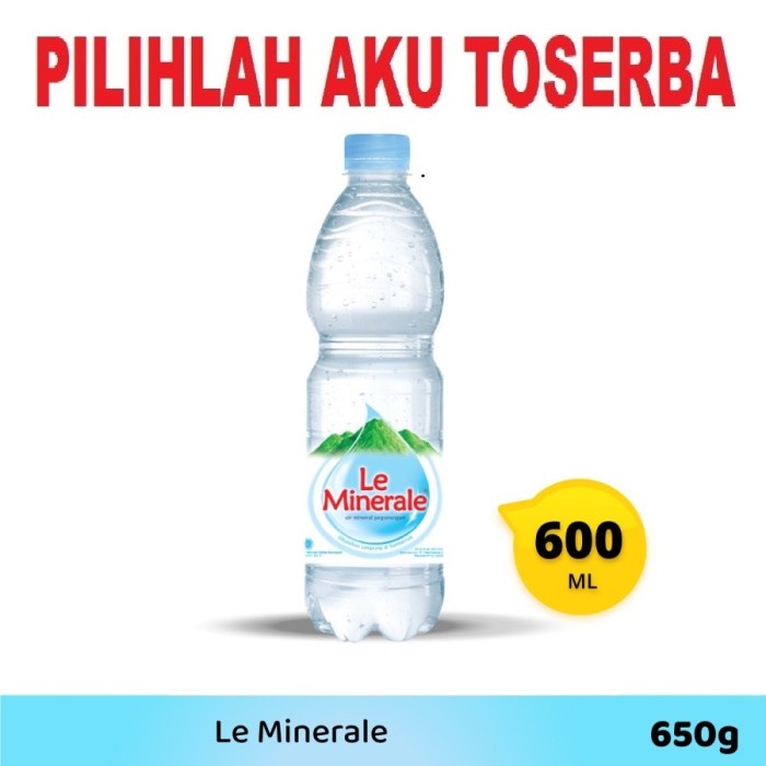 Le Minerale Air Mineral Botol Pet 600 ml - (HARGA 1 DUS ISI 24)