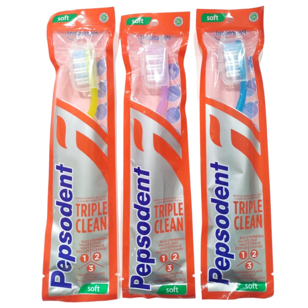 Sikat Gigi Pepsodent Triple Clean Soft Isi 1