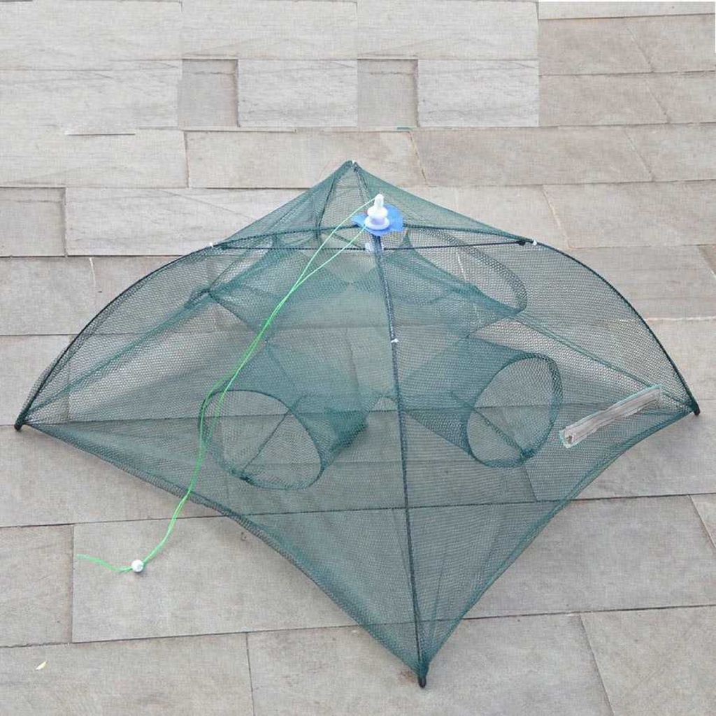 Jaring Pancing Ikan Udang Automatic Fold Umbrella Fishing Net 4 Holes
