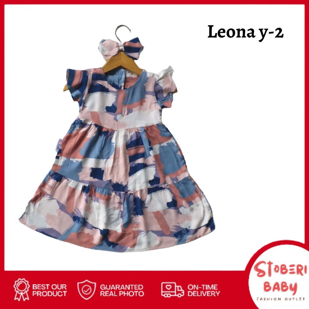 stoberi baby - BBB DRESS LEONA dress anak perempuan bayi motif bunga lucu free headband